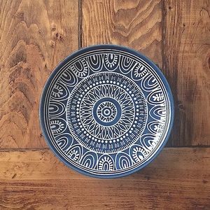 Boho/Indie blue stonewear plate